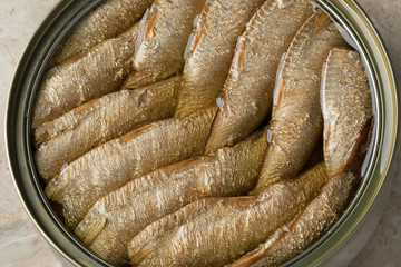 Canned smoked European sprat