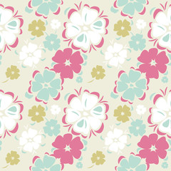 Childish seamless pattern with colorful flowers - 333687672