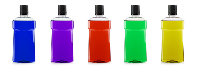 mouthwash isolated different color set
