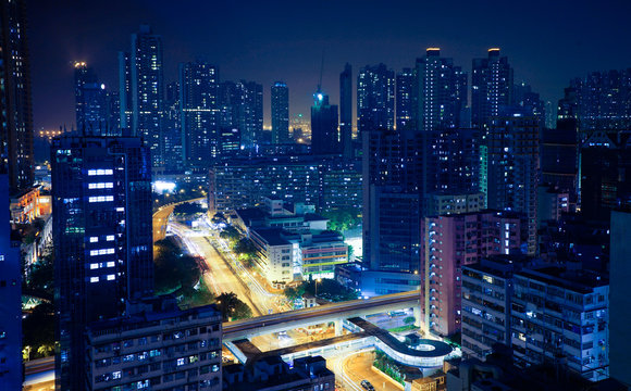 Fototapeta hong kong city at night