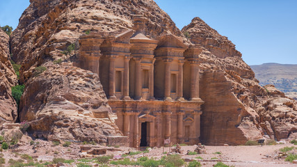 Ad Deir Monastery, a spectacular example of Nabataean architecture, classical Nabataean style,...
