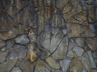    texture of stone on wall of different rocks 