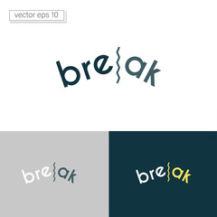 Illustration vector graphic Logo breaks with dividers