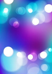 Abstract bokeh lights on violet blue background