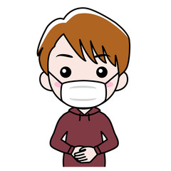 感染症対策でマスクをした男性