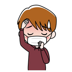 感染症対策でマスクをした男性