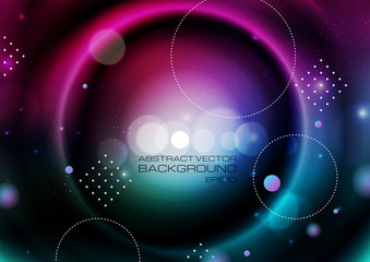 Abstract circles on blurred colors background