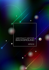 Abstract lines and circles on blurred colors background
