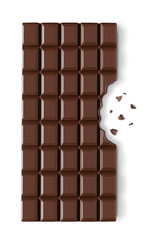 Chocolate bar with a missing bite
