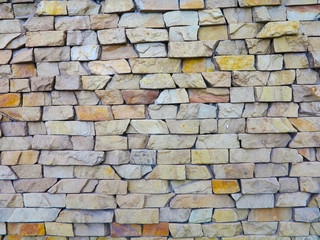 texture of stone on wall of different rocks  