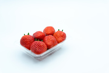 Fresh strawberries on white background