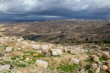 Scenery view, landscape, Promised Land as seen from Mount Nebo, Kingdom of Jordan, Middle East,...