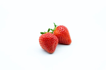 Fresh strawberries on white background