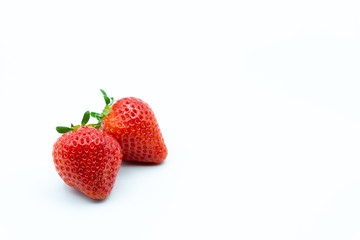 Fresh strawberries on white background