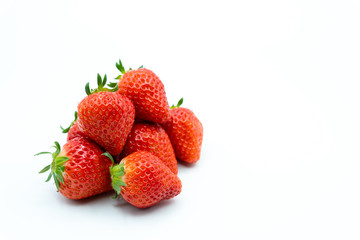 Fresh strawberries on white background