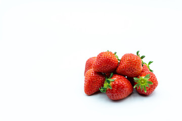 Fresh strawberries on white background