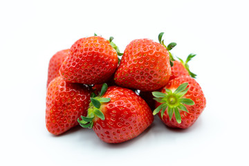 Fresh strawberries on white background