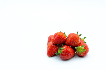 Fresh strawberries on white background