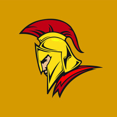 vector illustration of a spartan soldier head