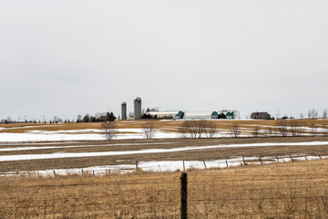 Ferme dans la campagne des Cantons de l'Est, Estrie, Québec Canada