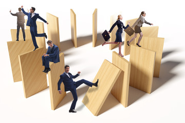 Domino effect and competition concept