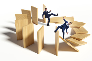 Domino effect and competition concept