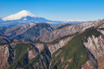 Fototapeta premium 富士山, 雪, 絶景, 風景, 青空, 自然