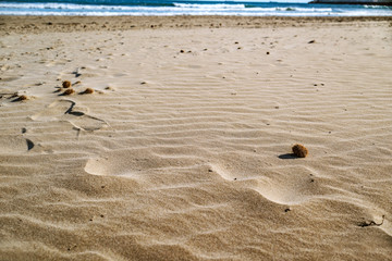 Alboraya, Valencia, Spain: 11.24.2018; The waves on the sand