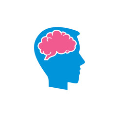 Human brain related icon on background for graphic and web design. Creative illustration concept symbol for web or mobile app