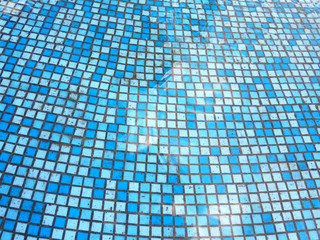    blue mosaic in fountain for background 