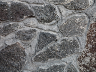 natural stone on the wall of a new house