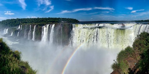 Beautiful Rainbow at Iguazú Falls in Argentina