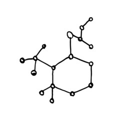 sketch molecule on white background