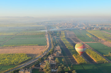 aerial view of the fields