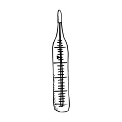 thermometer sketch drawing on a white background