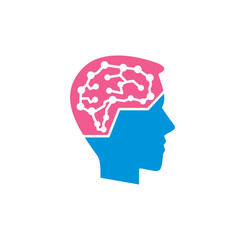 Human brain related icon on background for graphic and web design. Creative illustration concept symbol for web or mobile app