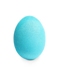 Light blue egg for Easter celebration isolated on white