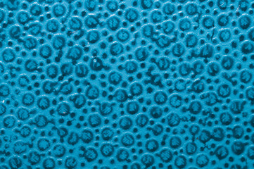 Blue abstract background. rubber texture close up. plastic surface macro