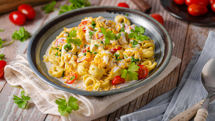 Delicious homemade tortellini