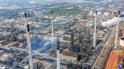Aerial view Oil Refinery