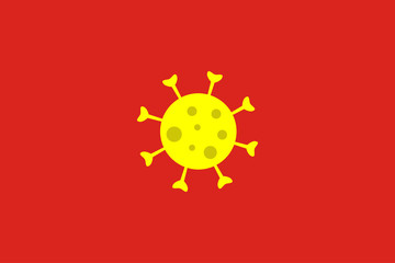 Vietnam flag with Covid-19 coronavirus icon