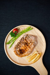 pork steak is cooked