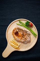 pork steak is cooked