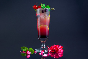 cocktails on a black background