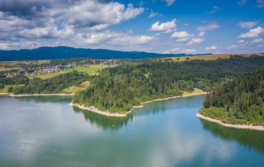 Naklejka premium Lake Czorsztynskie Czorsztyn Niedzica Castle Dam Podhale Pieniny Tatry Zakopane