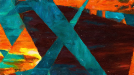 Abstract art background for interior wall prints, decorate printable products and create trendy graphic or web works. Large brush strokes drawing on canvas. Bright colors and unusual form design