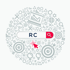  RC mean (retail company) Word written in search bar ,Vector illustration.