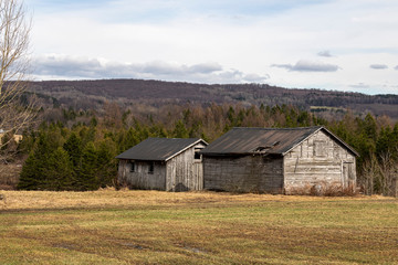 Fototapeta premium Bâtiment de ferme, Cantons de l'Est, Estrie, Québec Canada