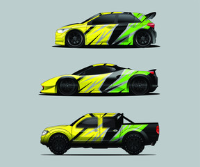 Car decal graphic wrap vector pack, abstract background