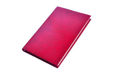 red diary on a white background
